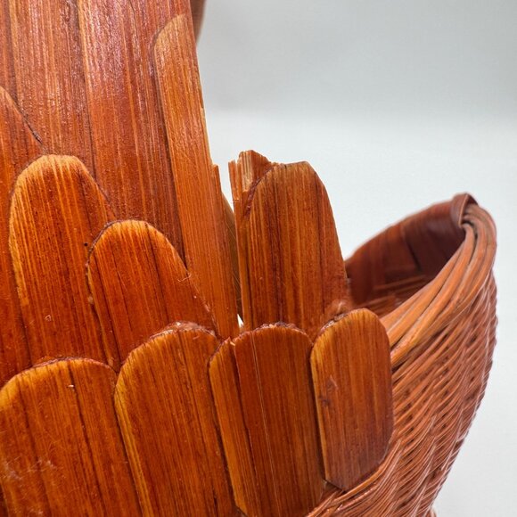 Goose or Swan Duck Nesting Baskets 1970s Mid Century Woven Wicker Rattan & Bambo - Picture 12 of 15